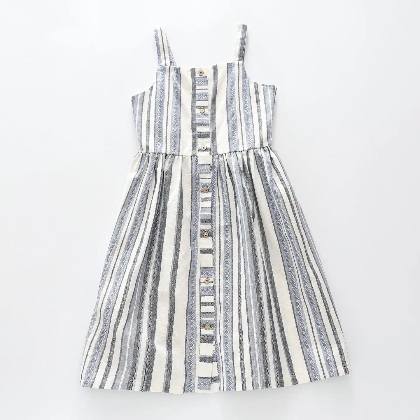 White and Blue Stripe Midi Dress Ollies Place