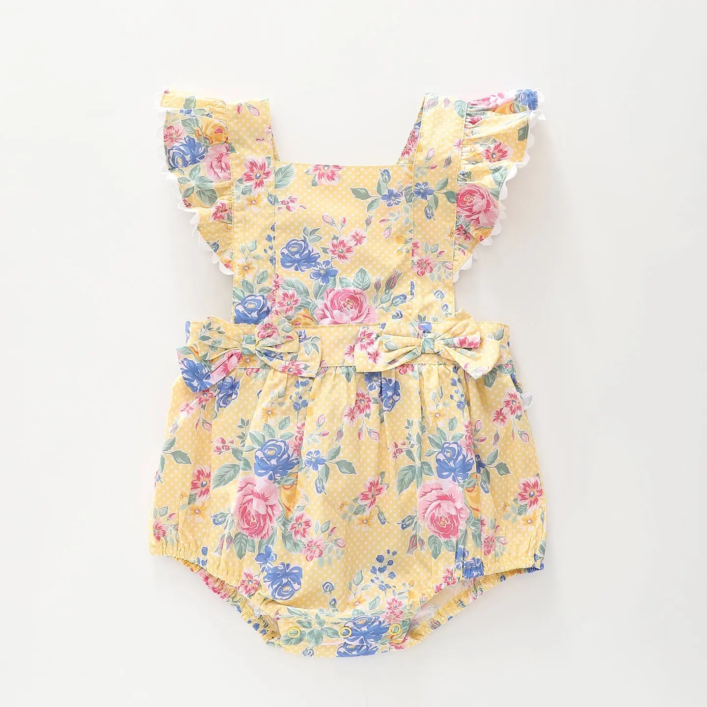 Yellow Floral Ruffle Romper Ollies Place