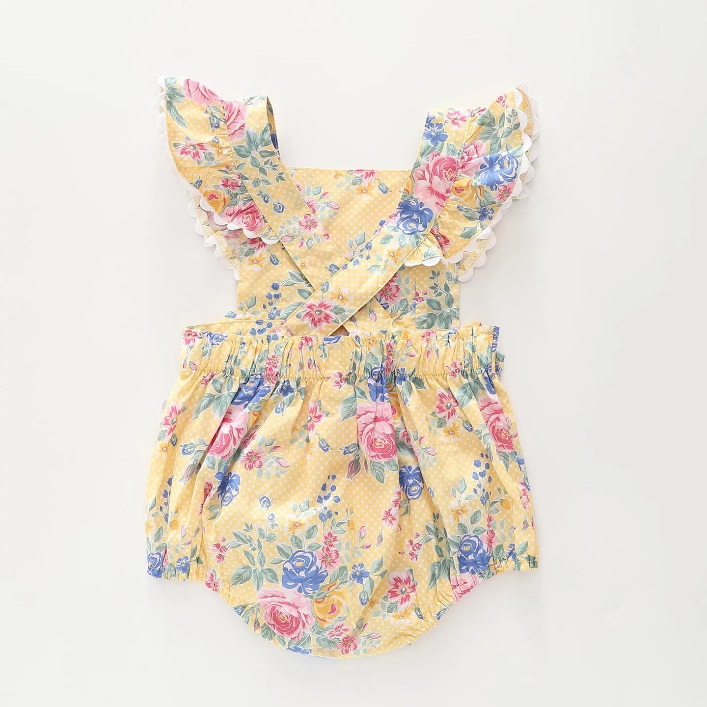Yellow Floral Ruffle Romper Ollies Place