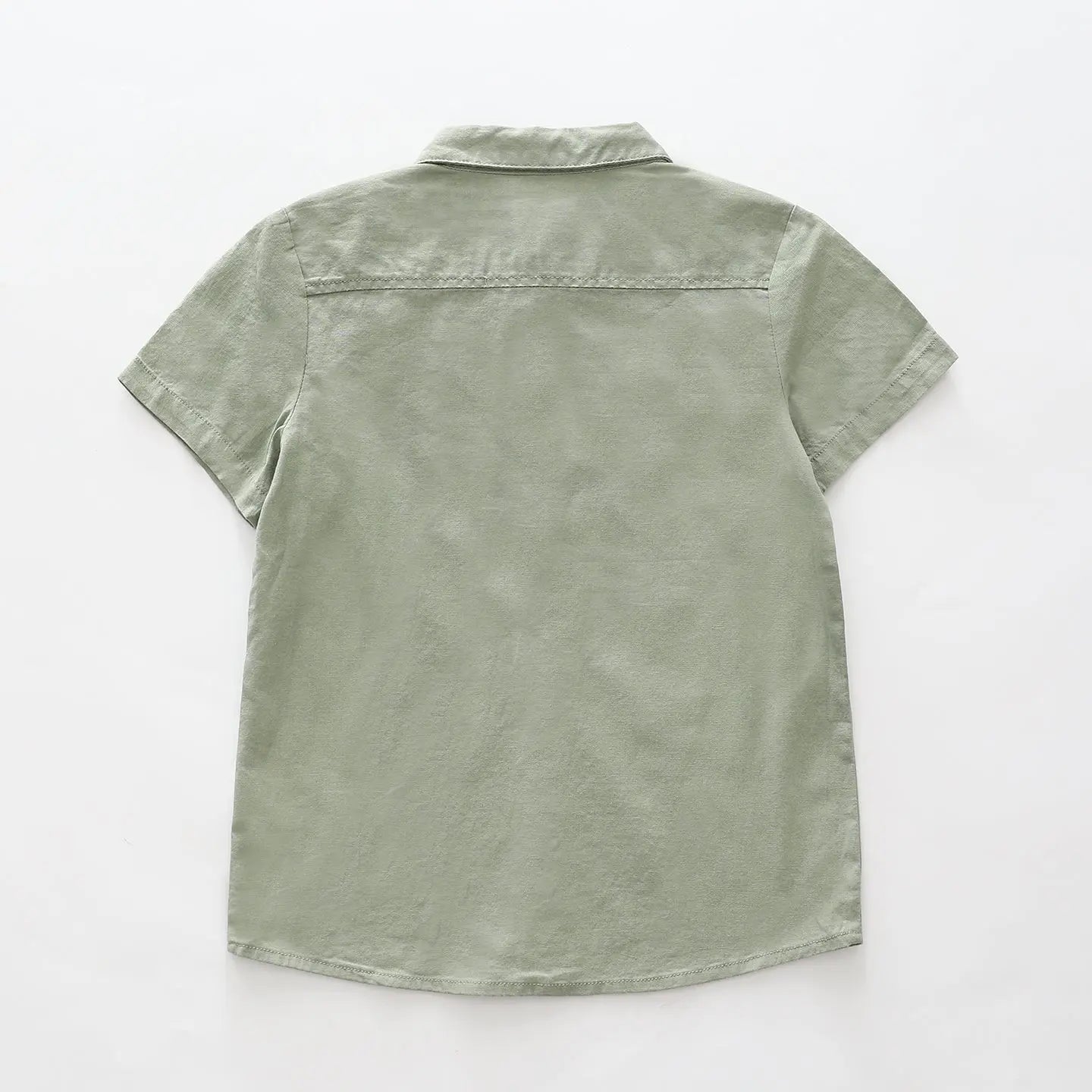 green-linen-blend-collared-shirt Ollies Place