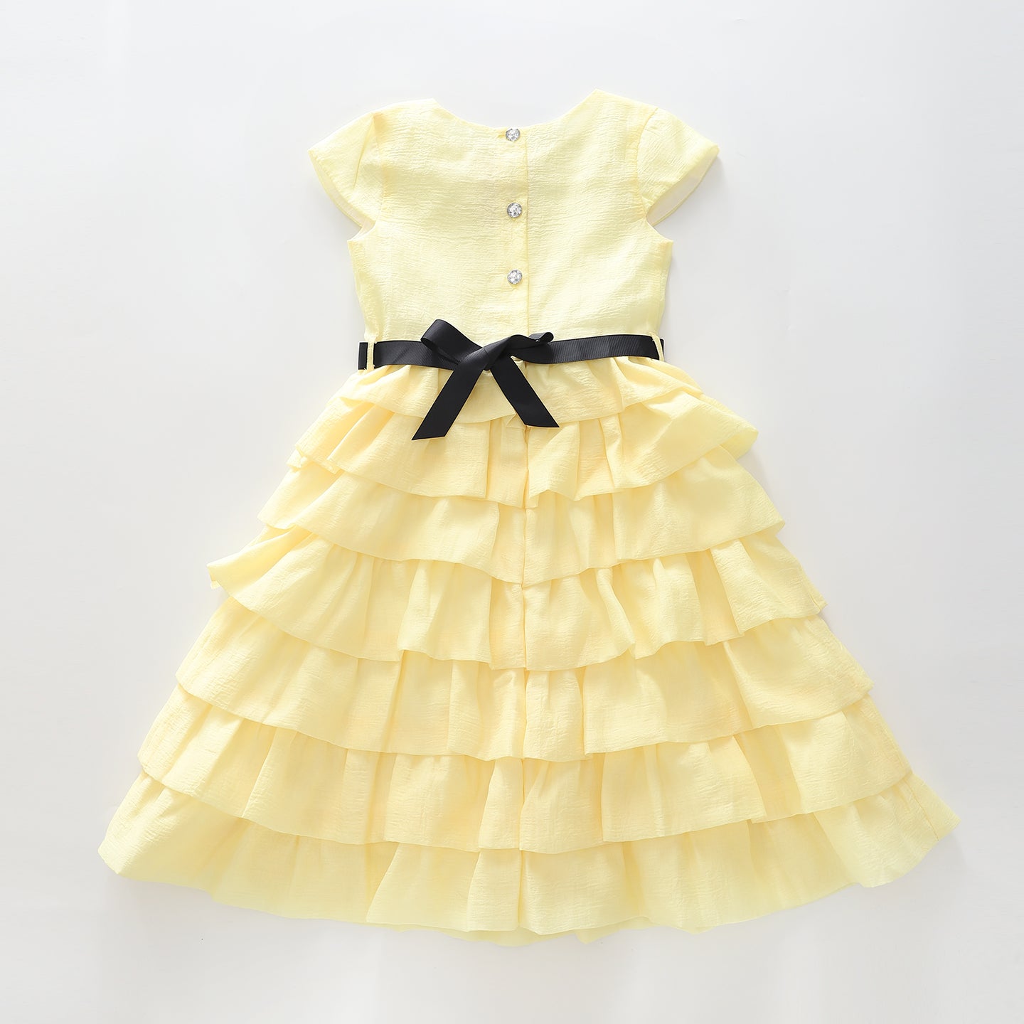 Girl's Tiered Yellow Party Dress