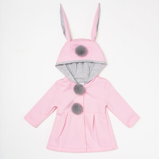 Little Bunny Pink Hooded Coat - Toddler Girl