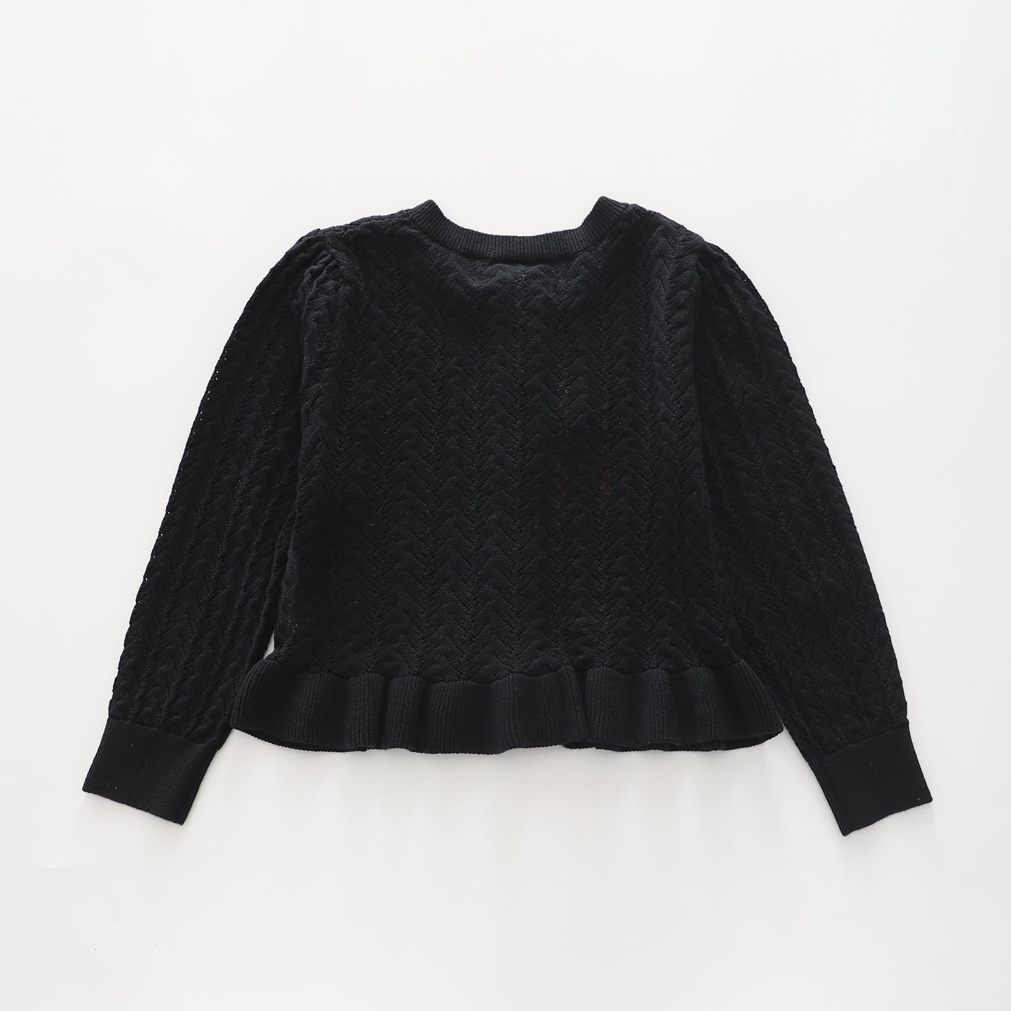 Dainty Black, Junior Girls Knit Cardigan
