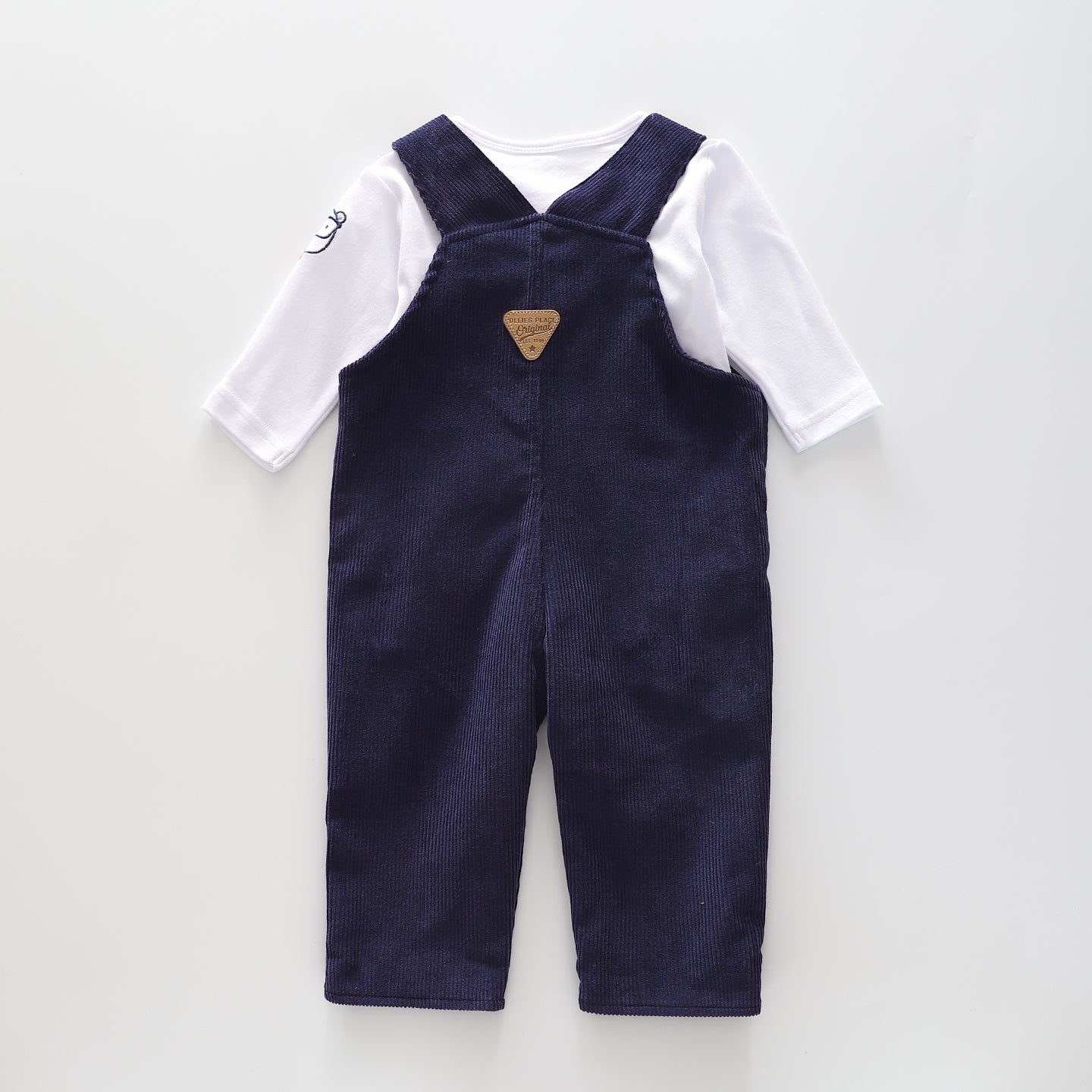 Baby Bear Blue and White Overall Set