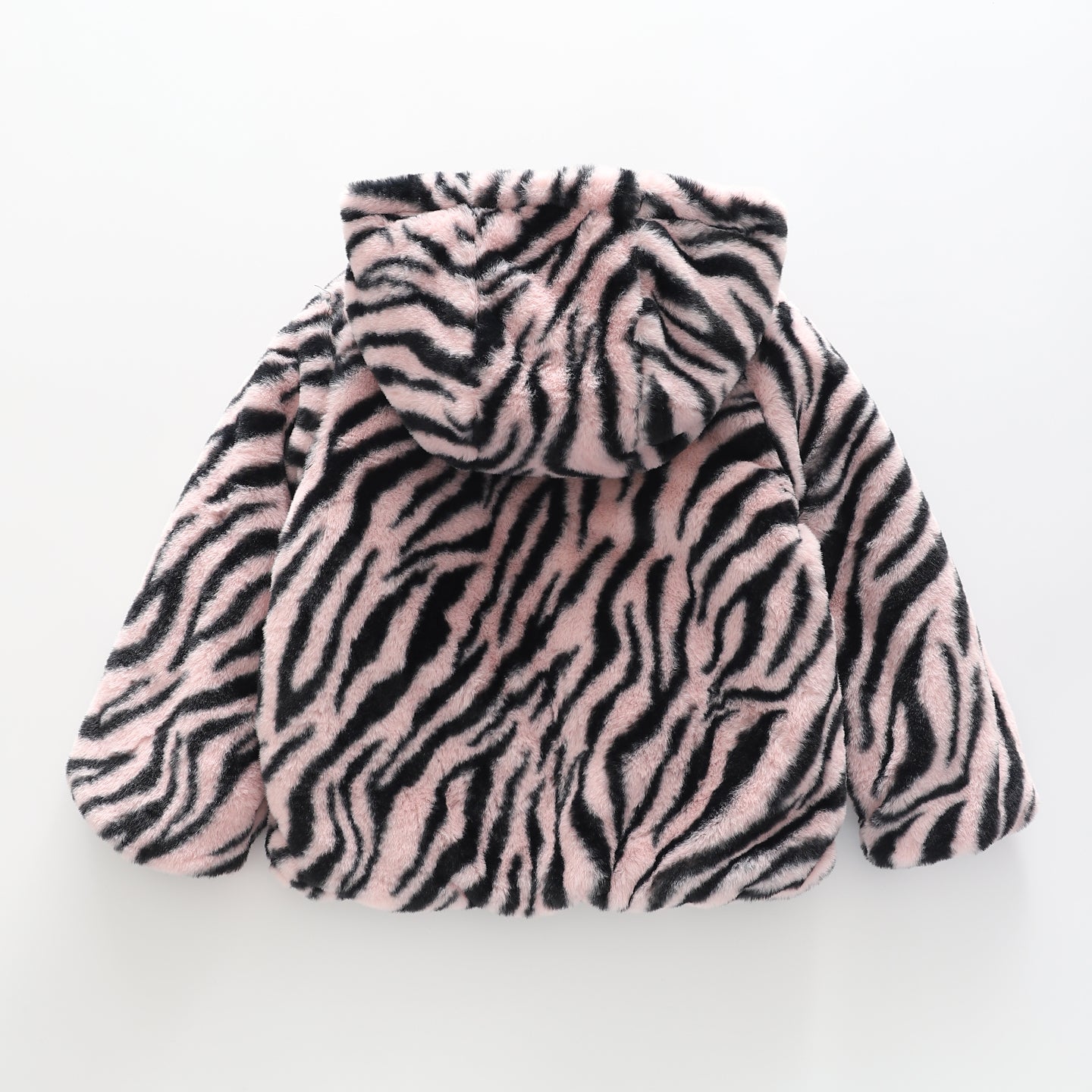 Girls' Faux Fur Zebra Print Jacket