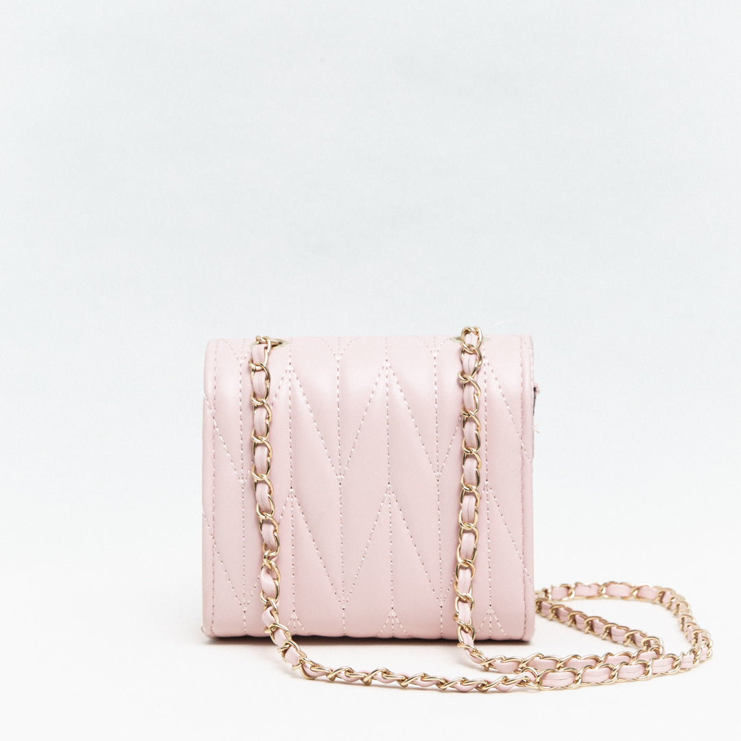 Mini Pink Quilted Heart Handbag