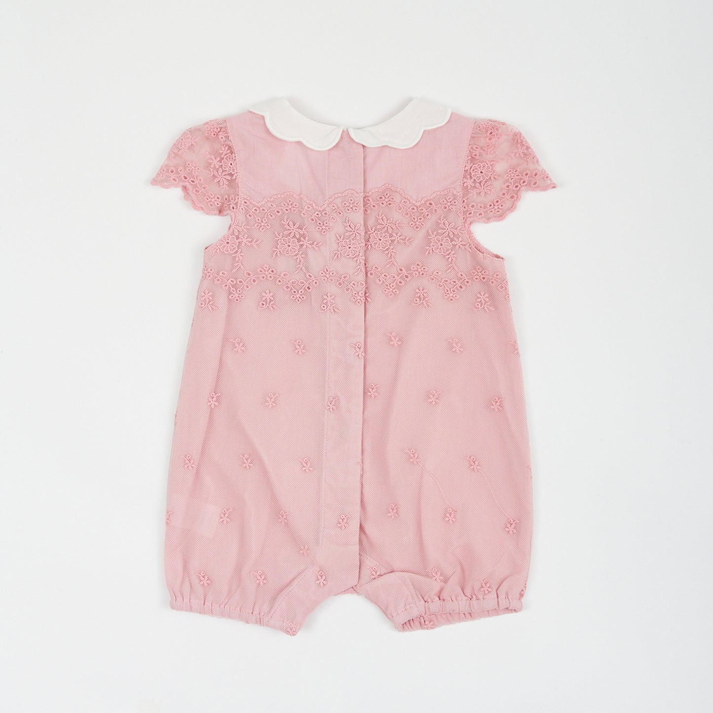 Baby Girl Dusty Pink Lace Romper