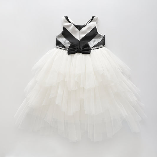 Girls' Black and Silver Party Dress