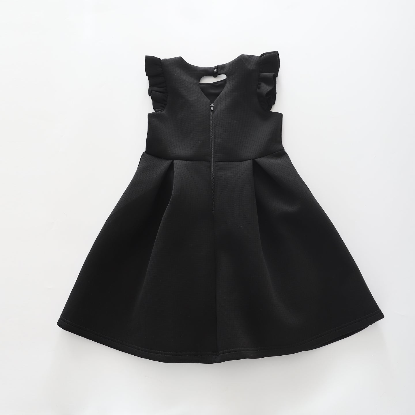 Black Textured, Girls Party Dress