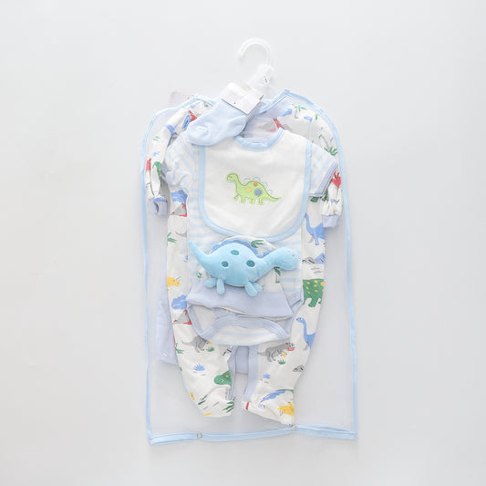 7pc cotton interlock baby gift set Cute dino print