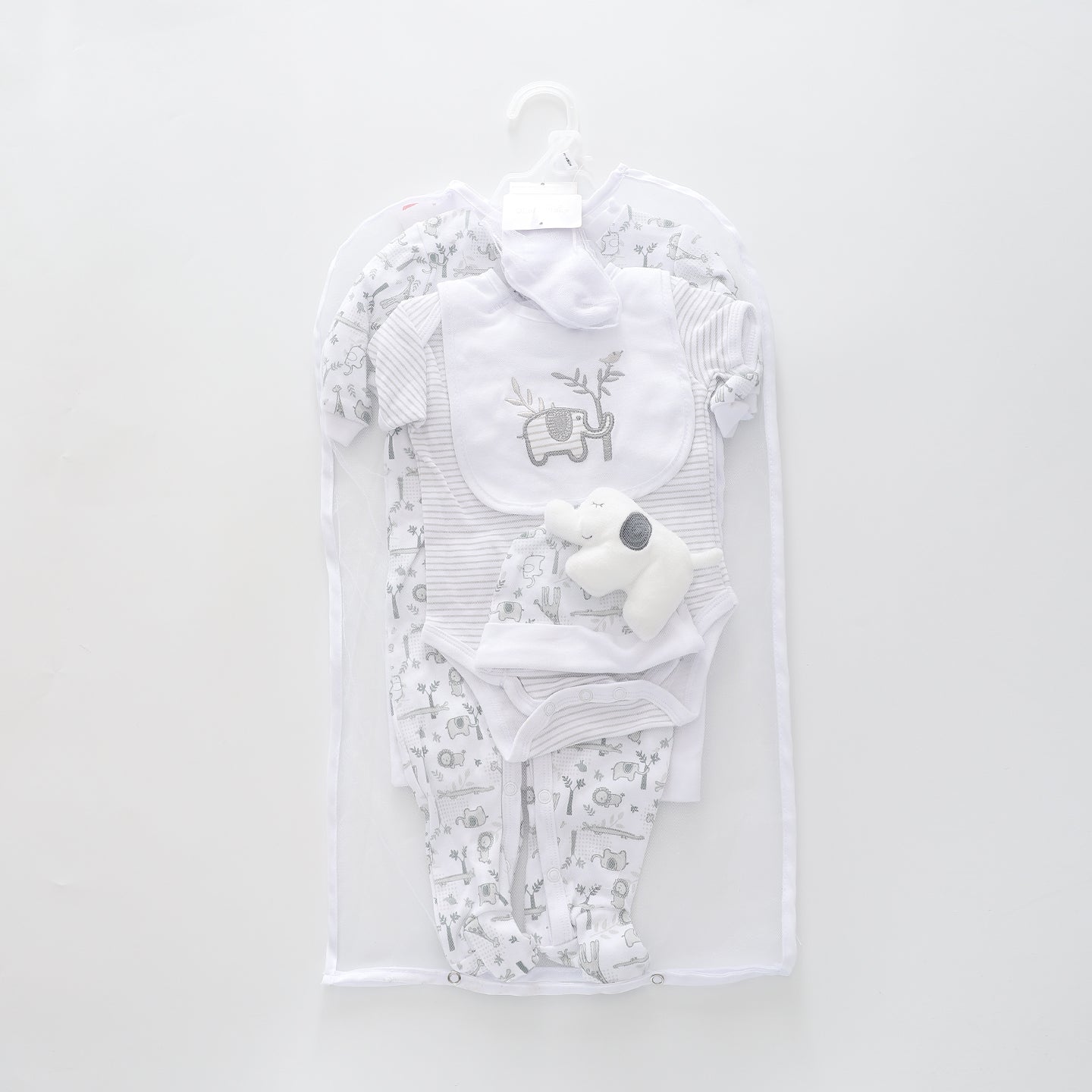 7pc cotton interlock baby gift set Cute safari animal print