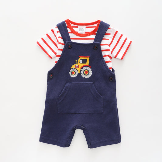 Baby Boys On The Farm Coveralls 2 Piece Set
