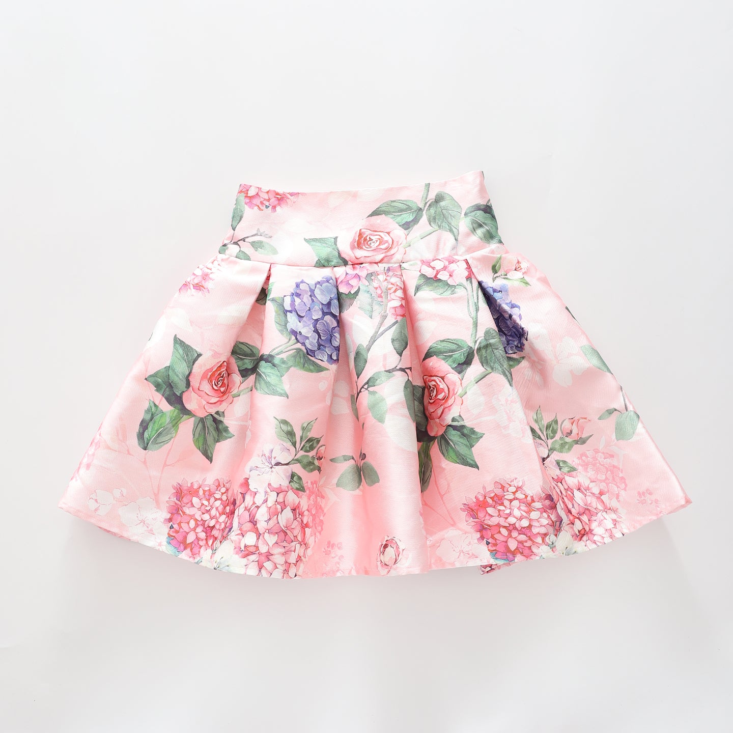 Girl's Pink Rosy Print Party Skirt