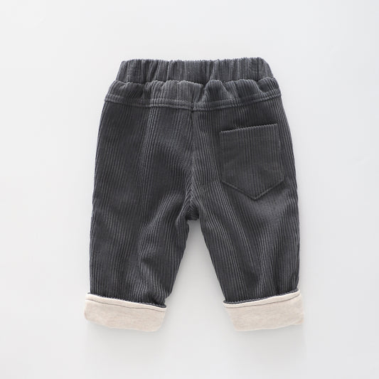 Pewter Cord Pant, Baby Boy Bottoms