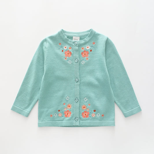 Winter Floral, Baby Girls Knit Cardigan