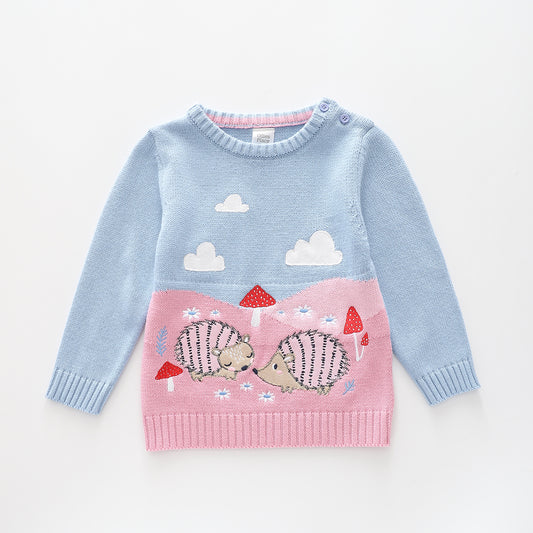 Hedgehog, Infant Girls Knit Pullover