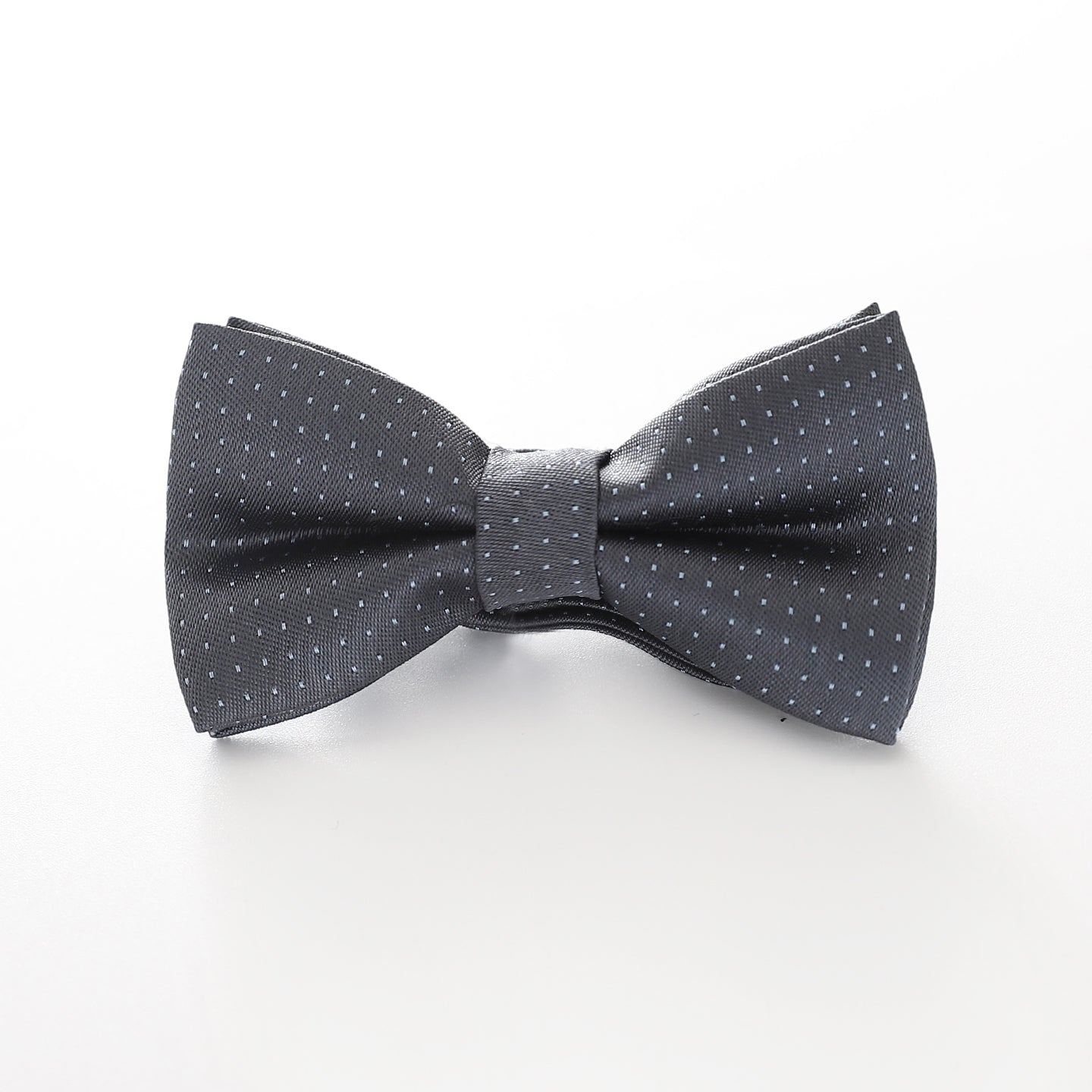 Boys' Patterned Bowtie - Grey and White Spot
