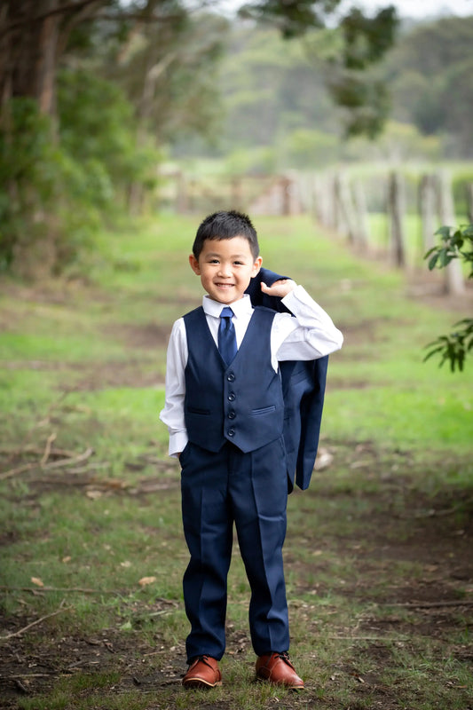 4 Piece Navy Suit Set (8Y to 16Y) Ollies Place