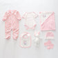7pc cotton interlock baby gift set Cute bunny print Ollies Place