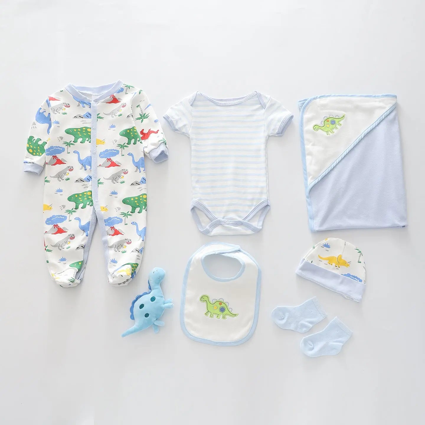 7pc cotton interlock baby gift set Cute dino print Ollies Place