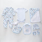 7pc cotton interlock baby gift set Cute elephant print Ollies Place