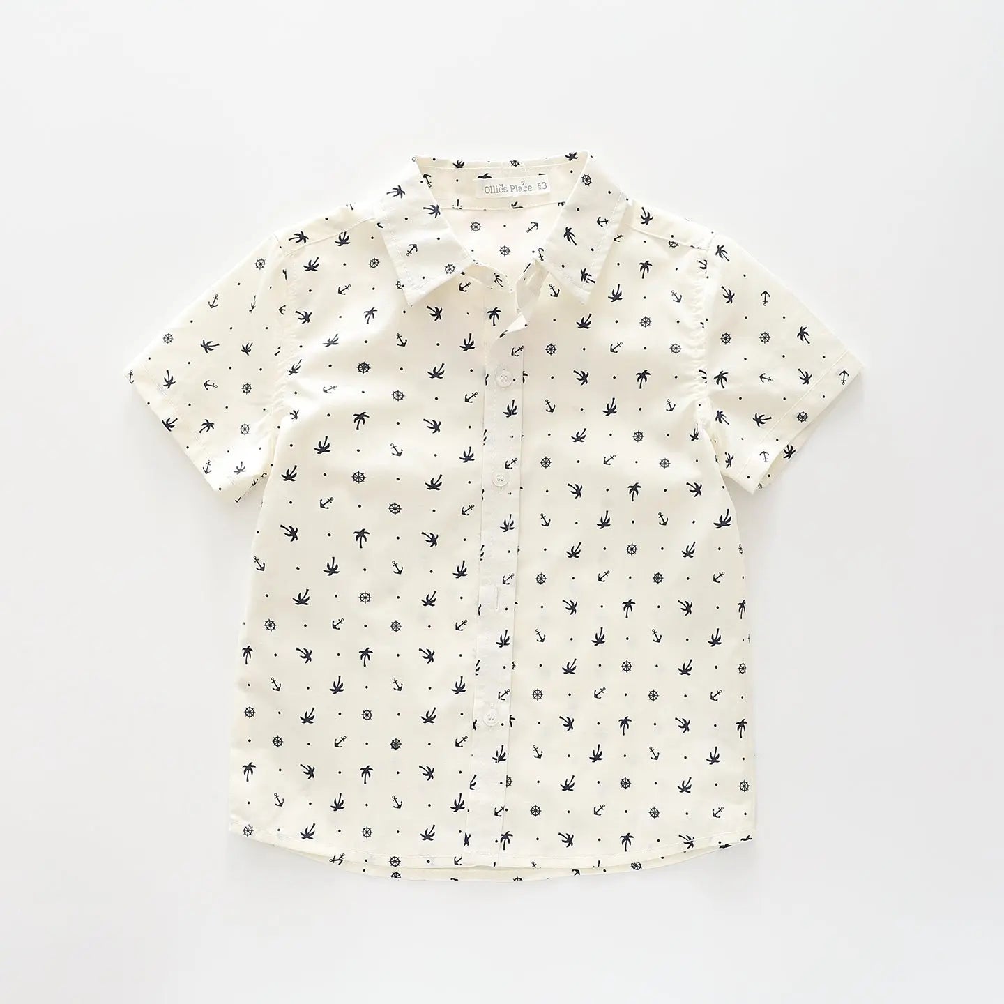 Anchor Print Collared Shirt Ollies Place