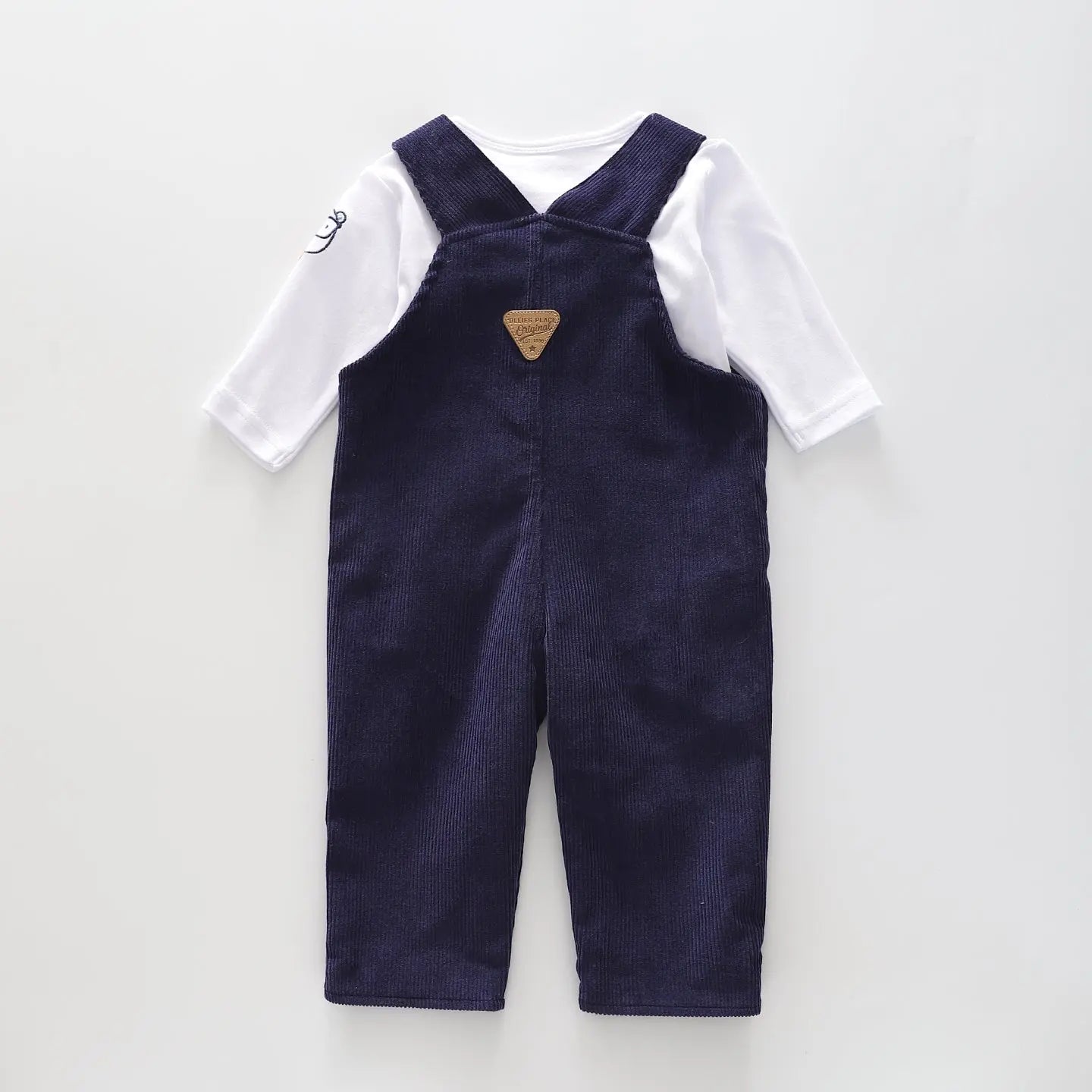 Baby Bear Blue and White Overall Set Ollies Place