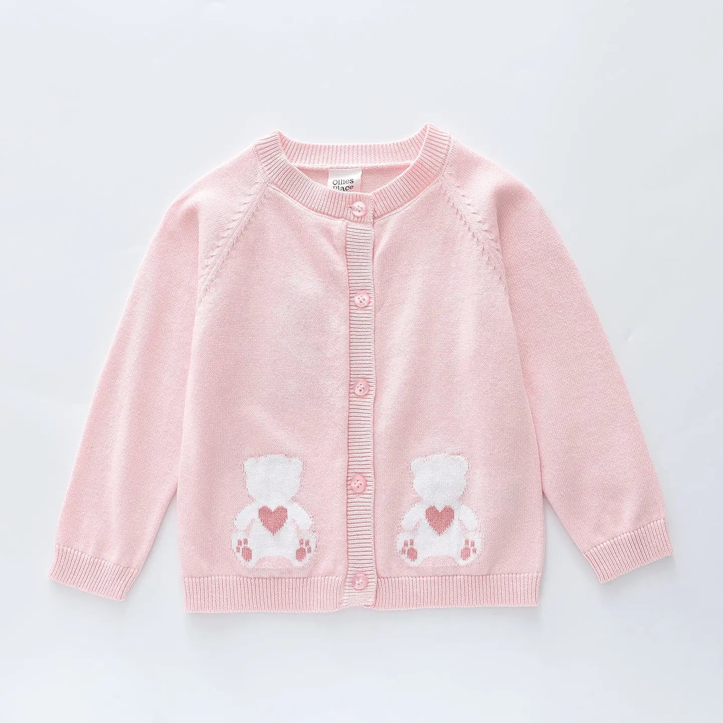 Baby Bear Pink Knit Cardigan Ollies Place