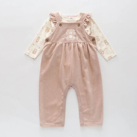 Baby Bear Velour Overalls Set Ollies Place