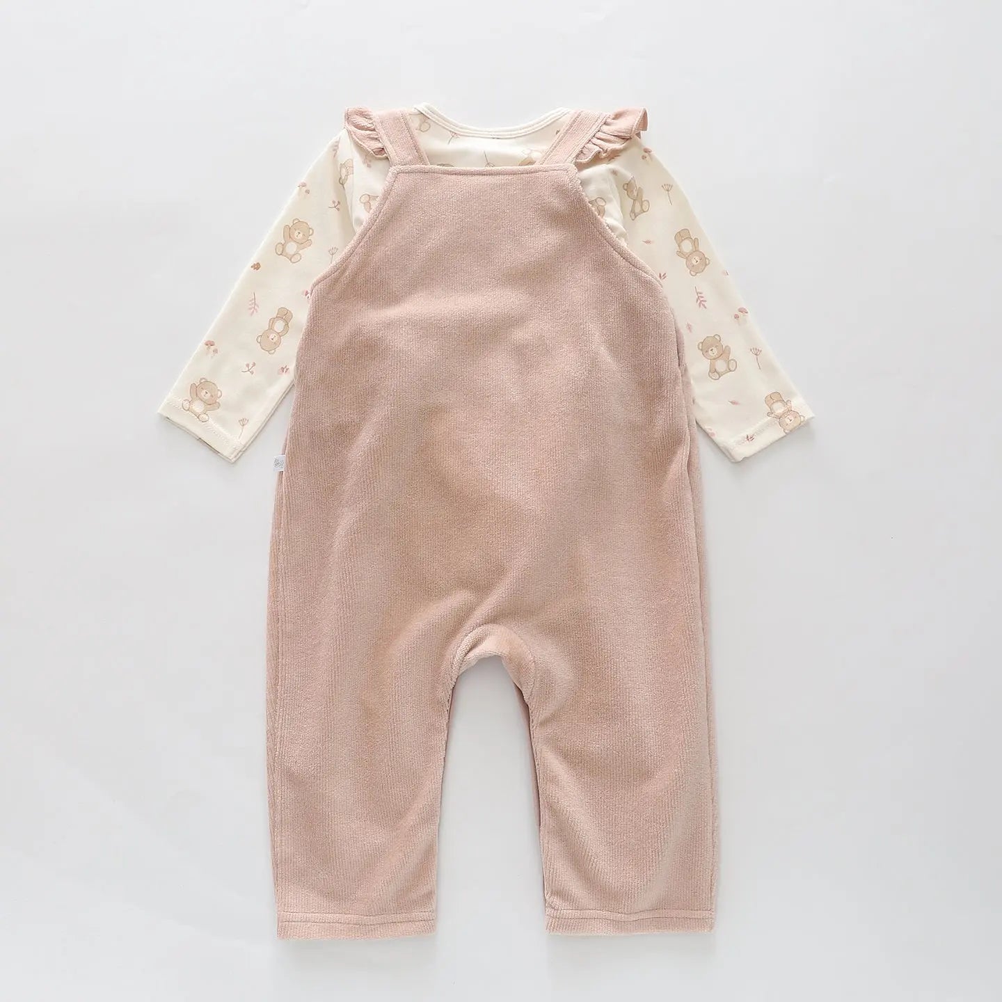 Baby Bear Velour Overalls Set Ollies Place