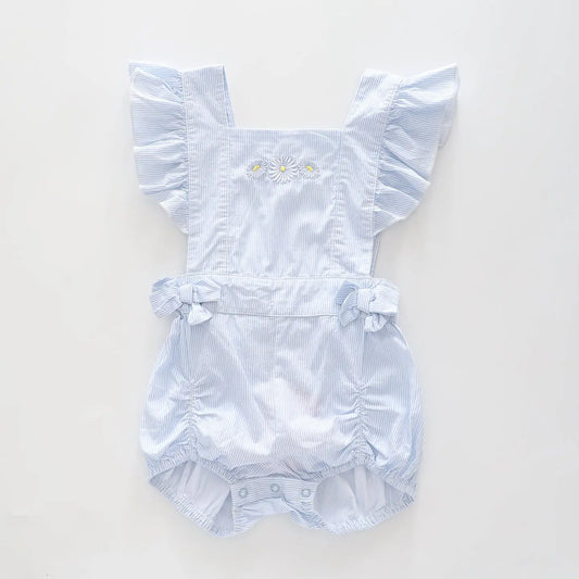 Baby Blue Lazy Daisy Pinstripe Sunsuit Ollies Place