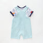 Baby Boys Blue Whale Short Overalls Set Ollies Place