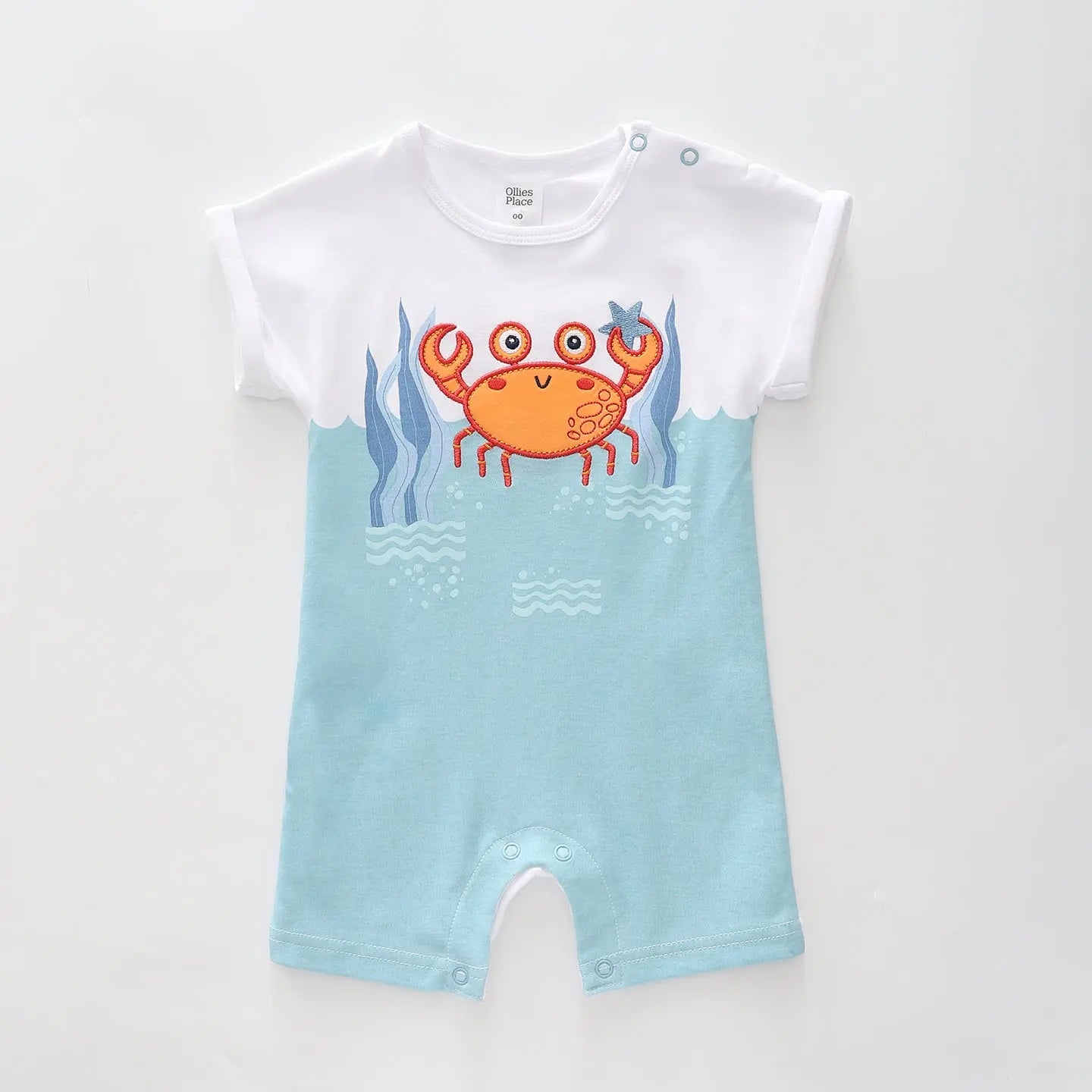 Baby Boys Crabby Critter Short Romper Ollies Place