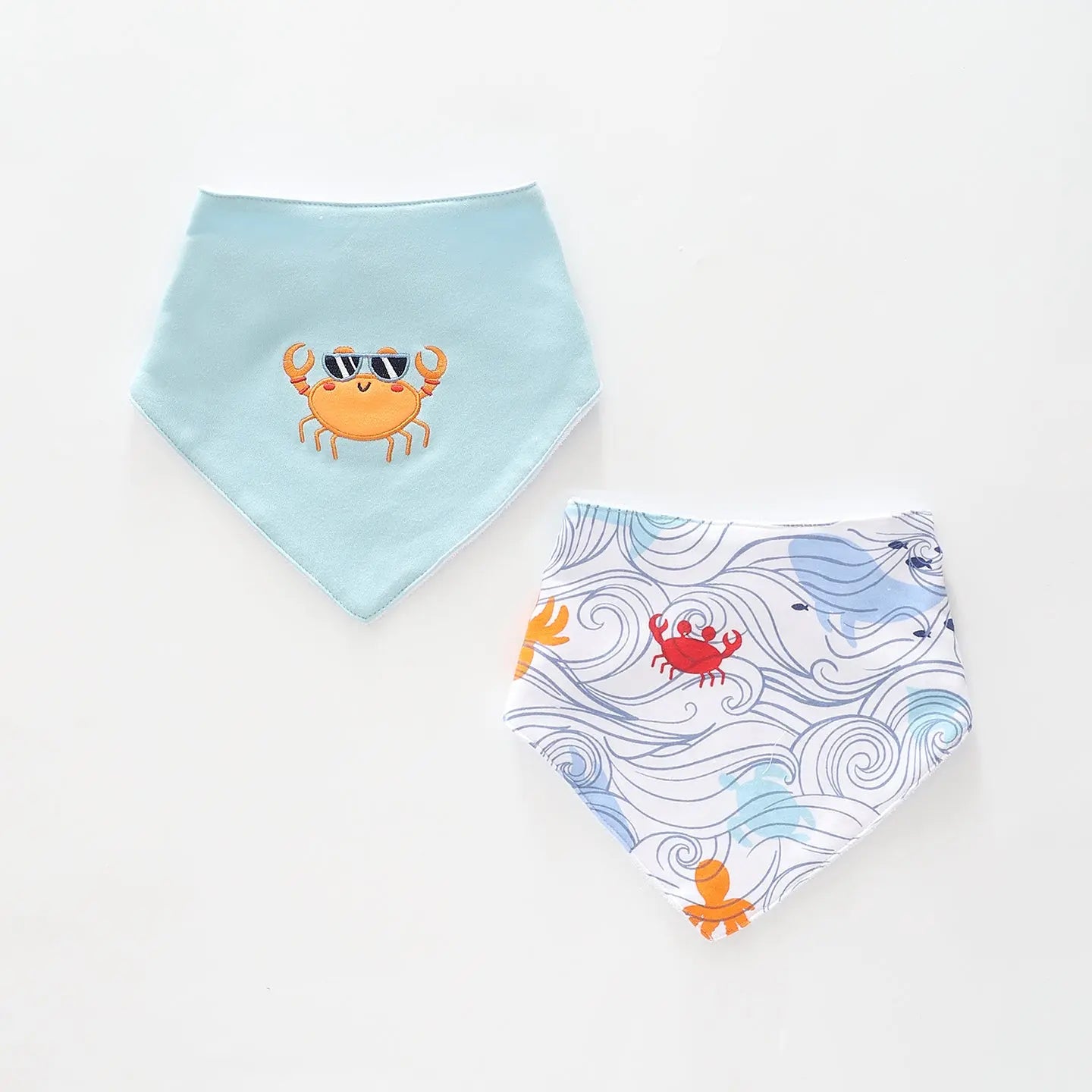 Baby Boys Crabby Critters 2pc Bandana Bib Set Ollies Place