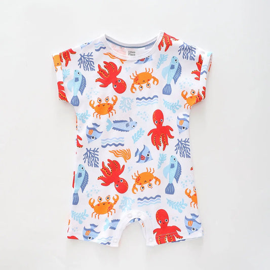 Baby Boys Crabby Sea Creatures Short Romper Ollies Place