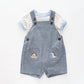 Baby Boys Denim Dino Overalls 2 Piece Set Ollies Place