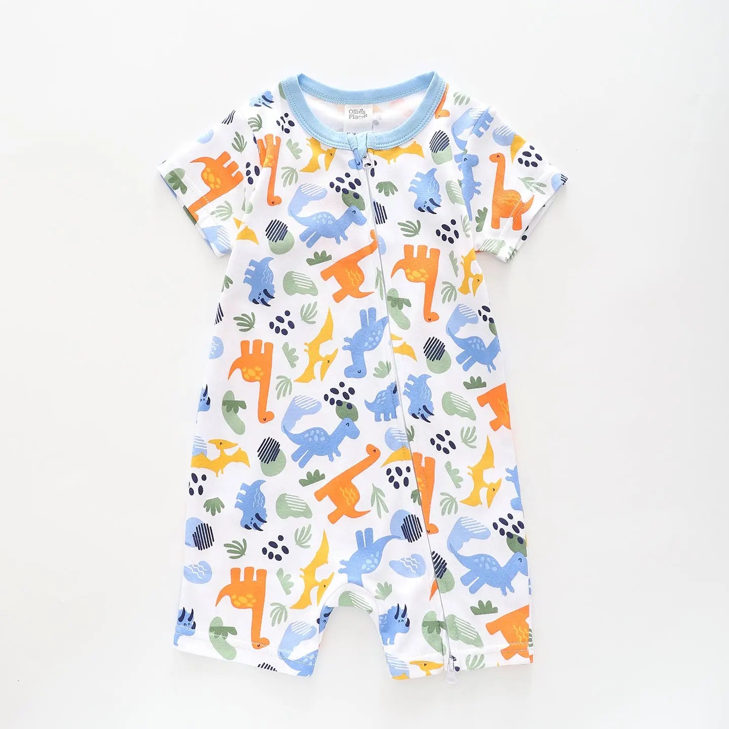 Baby Boys Dino Print Romper Ollies Place