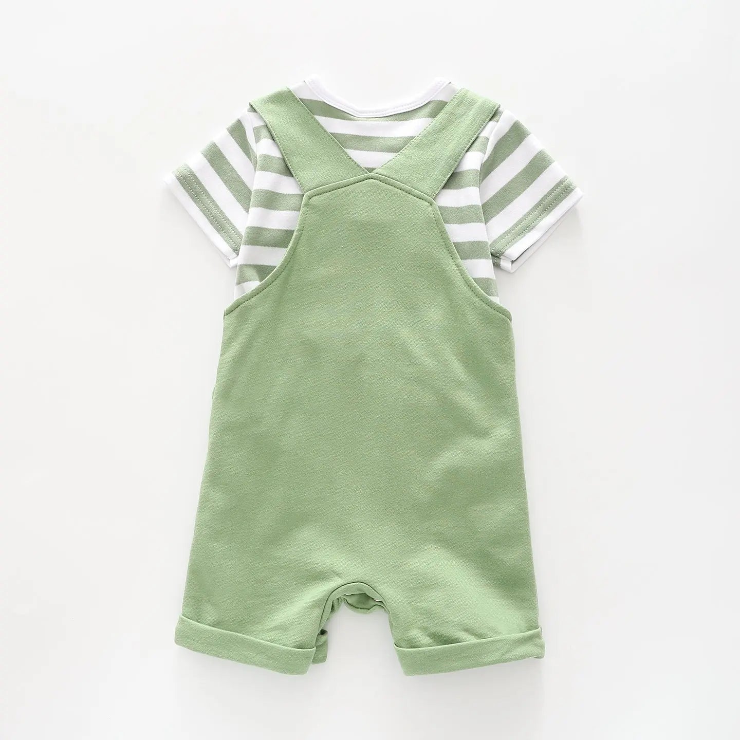 Baby Boys Green Dino Overalls 2 Piece Set Ollies Place