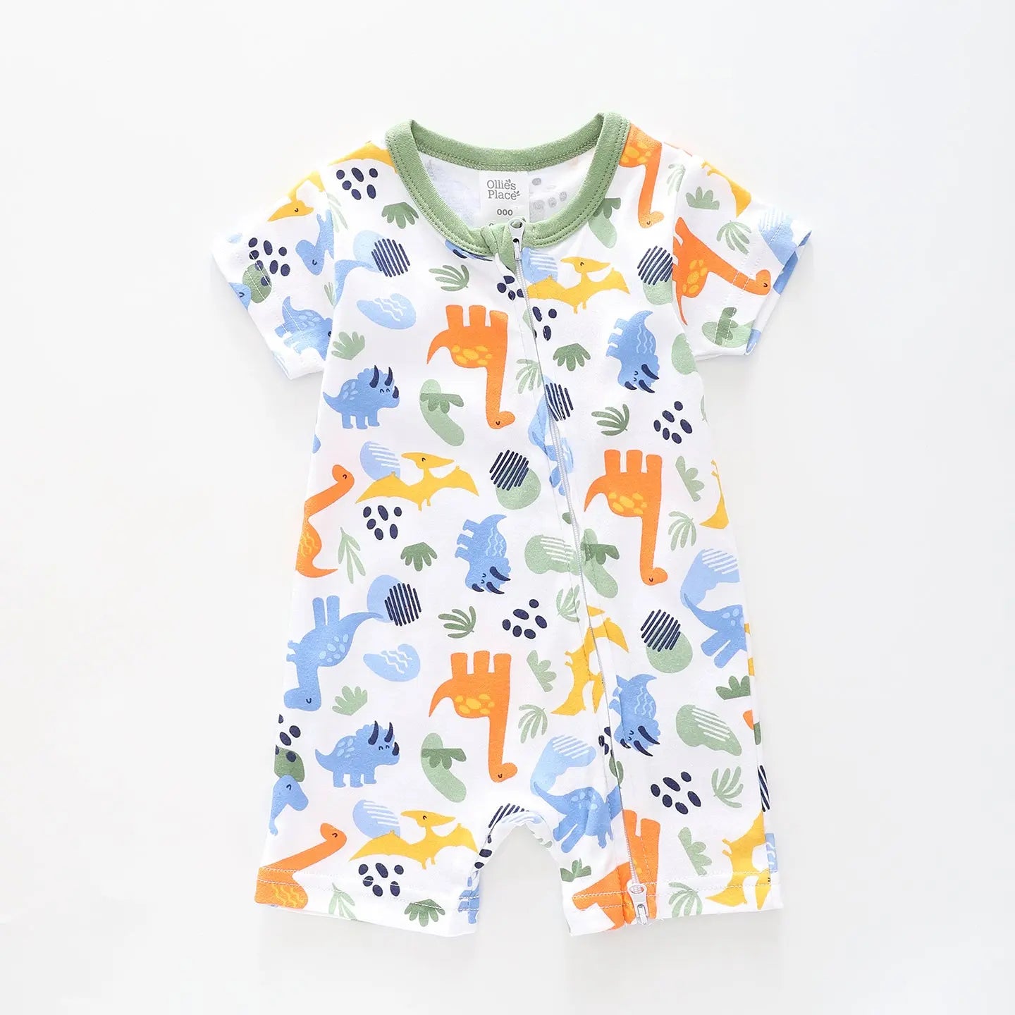 Baby Boys Green Dino Romper Ollies Place