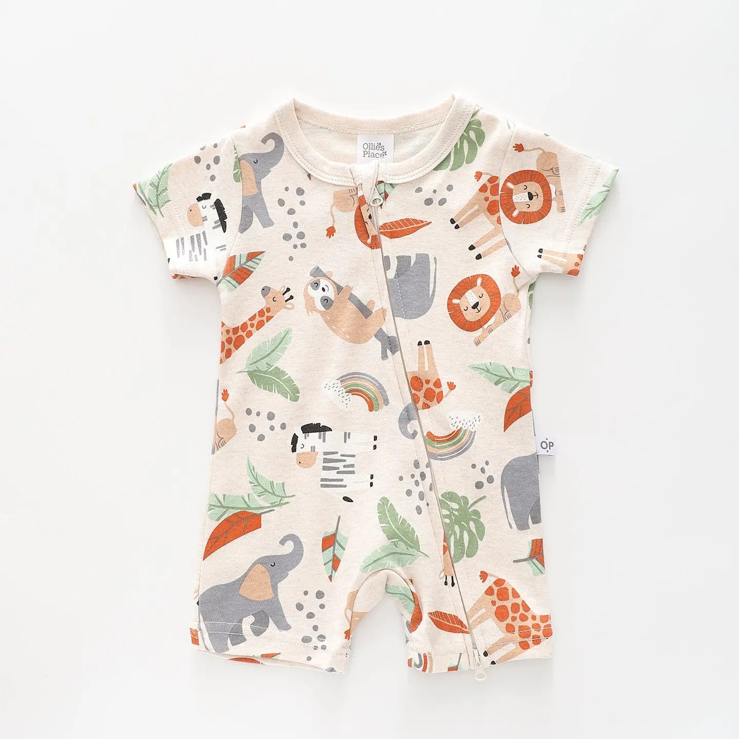 Baby Boys Safari Print Romper Ollies Place