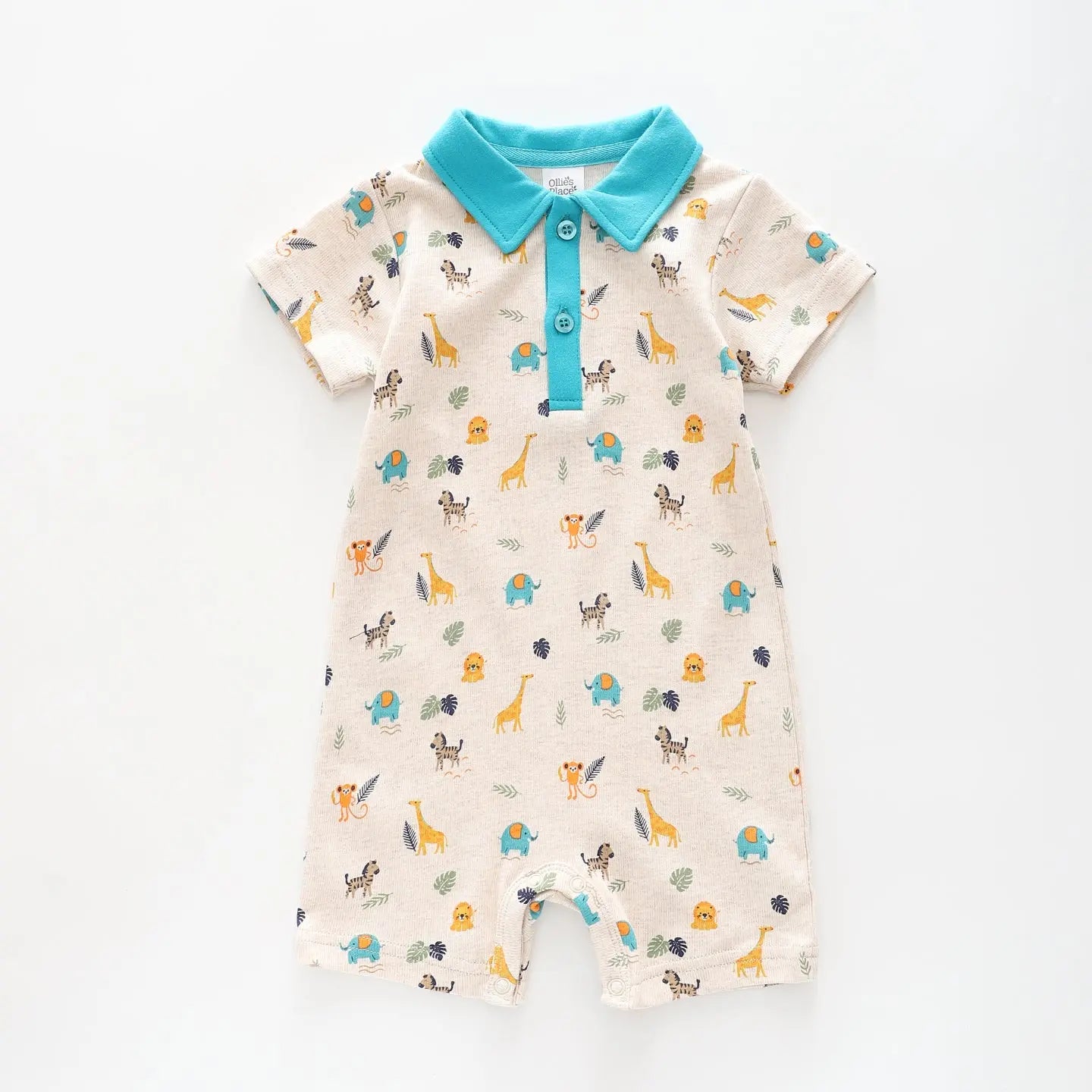 Baby Boys' Roarsome Collared Romper Ollies Place