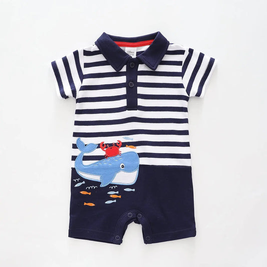 Baby Boys, Whaley Cute 2-in-1 Collared Romper Ollies Place