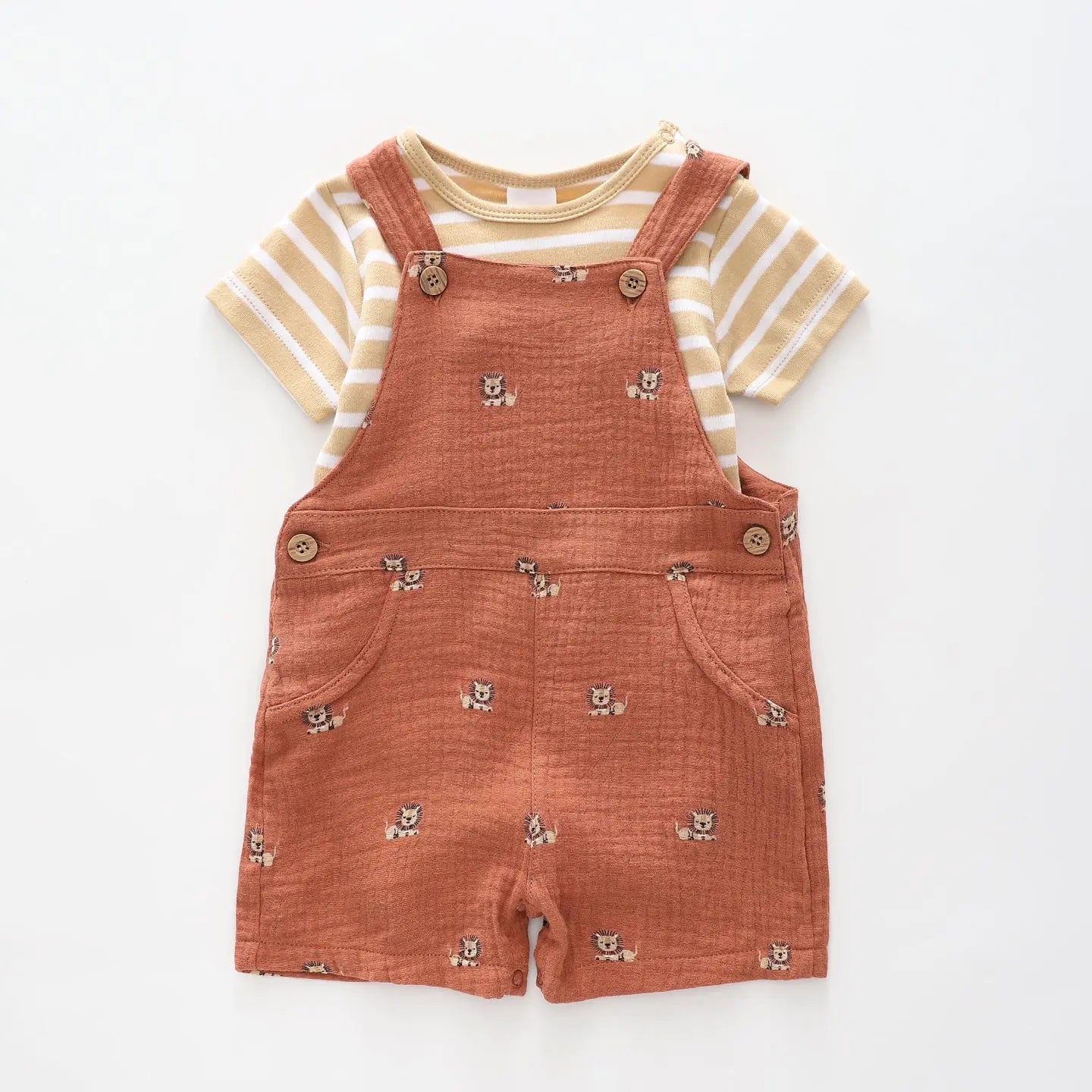 Baby Boys, Zoo Crew Cheesecloth Shortalls Set Ollies Place