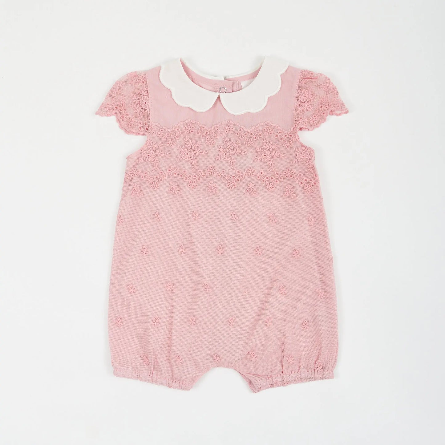 Baby Girl Dusty Pink Lace Romper Ollies Place