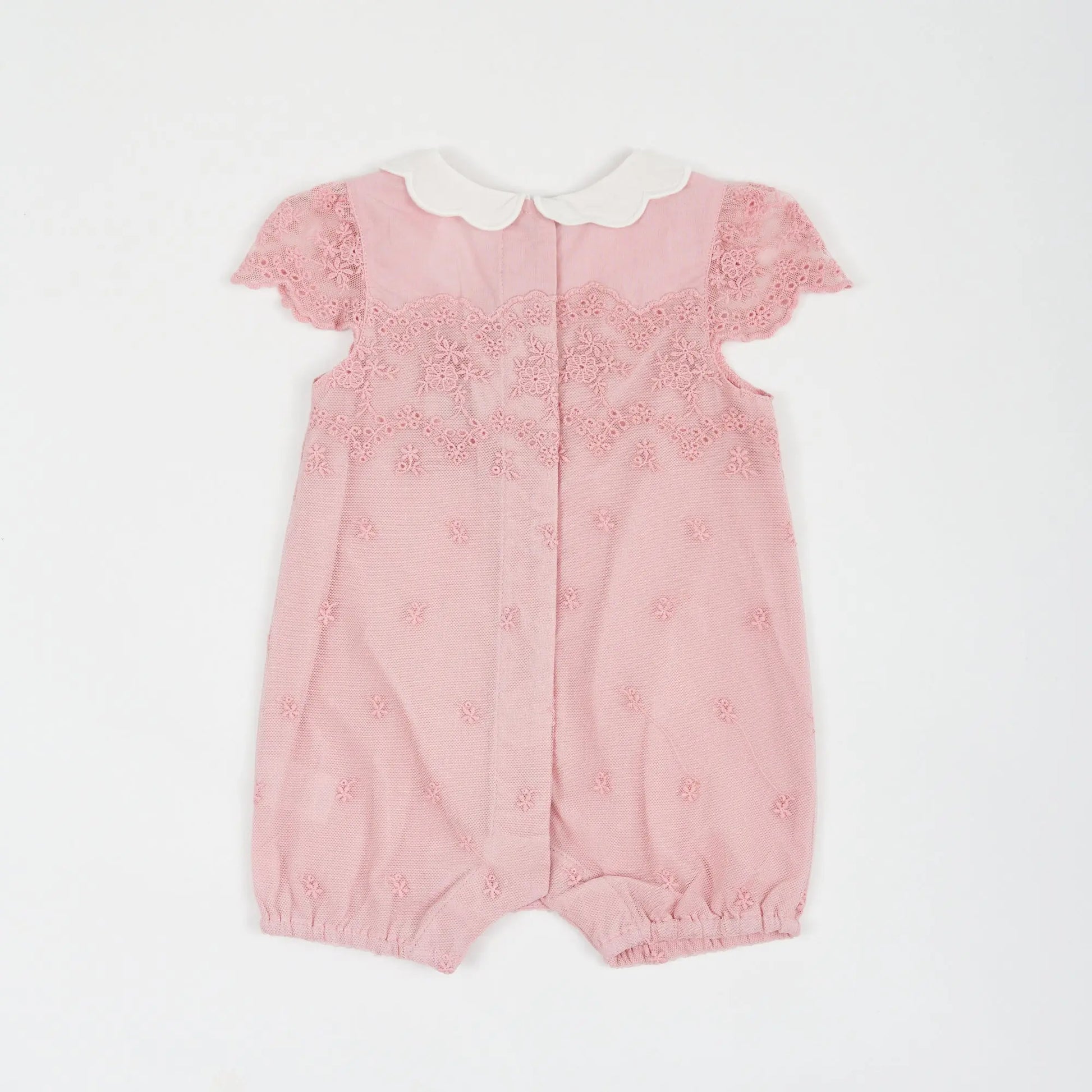 Baby Girl Dusty Pink Lace Romper Ollies Place