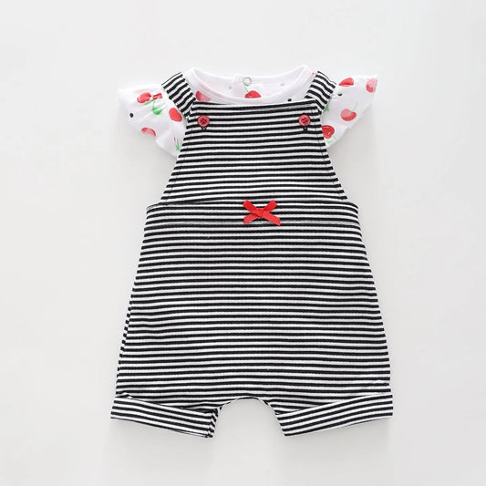 Baby Girls Cherry Overalls 2 Piece Set Ollies Place