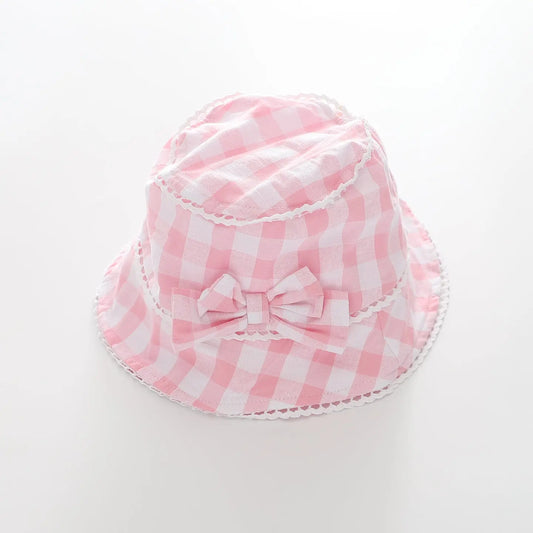 Baby Girls Pretty Pink Gingham Sunhat Ollies Place