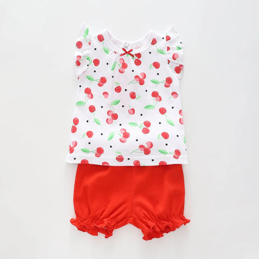 Baby Girls Sweet Cherry Top and Bloomers Set Ollies Place