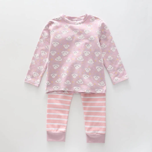 Baby Girls' All Over Cloud Print Pyjama Set Ollies Place