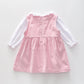 Baby Girls' Pink Cord Pinafore Set Ollies Place